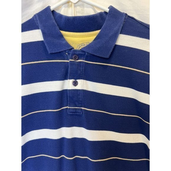 World Wide Sportsman Other - World Wide Sportsman Short Sleeve Polo Shirt Men’s L Blue Yellow White Stripe